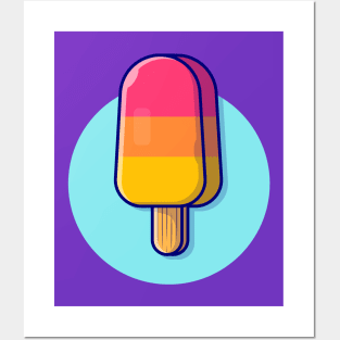 Popsicle Cartoon Vector Icon Illustration (4) Posters and Art